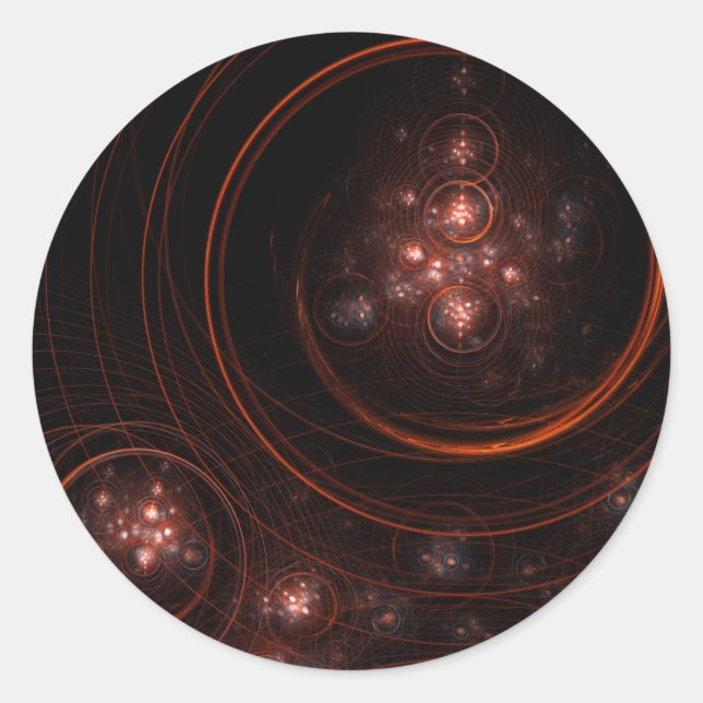 Rond Sticker Abstrait Art Round Starlight (Devant)