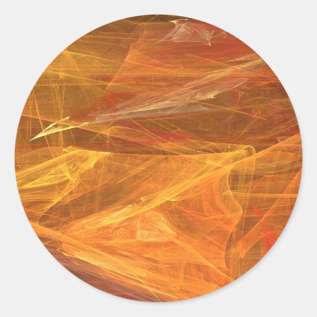 Rond Sticker Abstrait Fractal (Devant)
