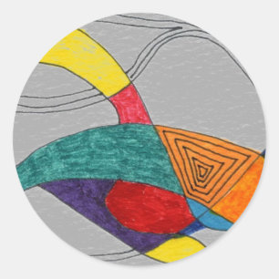 Rond Sticker abstrait pour design "Boomerang"