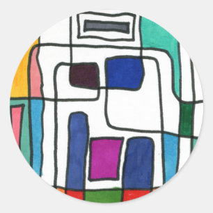 Rond Sticker abstrait pour design "City Nap"