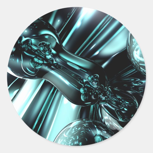 Rond Sticker Abstrait Splash Down (Devant)