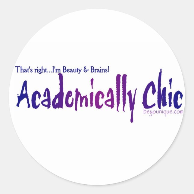 Rond Sticker ACADEMICALEMENT CHIC par beYOUnique (Devant)