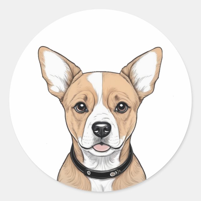 Rond sticker adorable pour chien mignon (Devant)