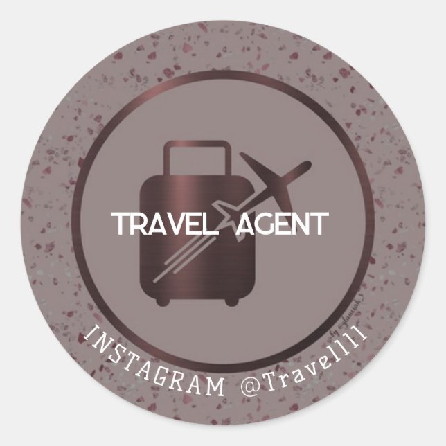 Rond Sticker agent de voyage (Devant)