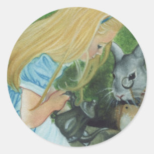 Rond Sticker Alice au pays des merveilles