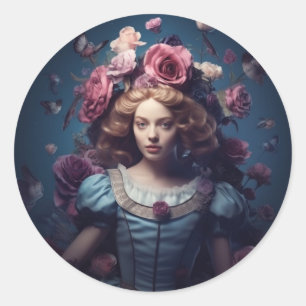 Rond Sticker Alice In Wonderland