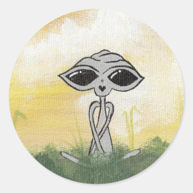 Rond Sticker Alien été paisible (Devant)