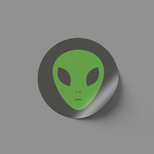 Rond Sticker Alien vert