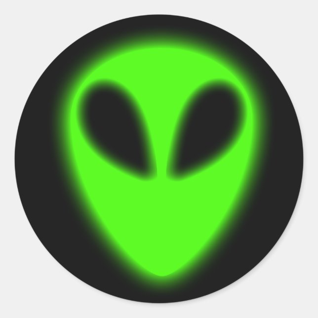 Rond Sticker Alien vert brillant (Devant)