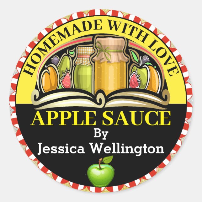 Rond Sticker Alimentaire Fabriqué Avec Amour (Devant)