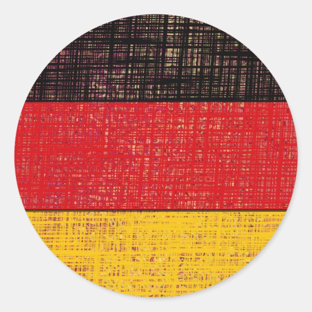 Rond Sticker ALLEMAND À DRAPEAU (Devant)