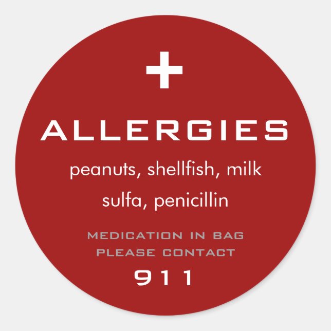 Rond Sticker Allergies (Devant)