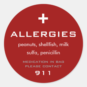 Rond Sticker Allergies