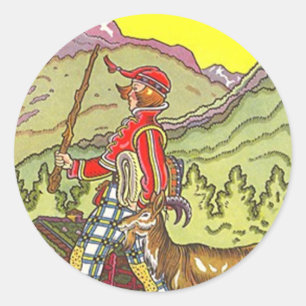 Rond Sticker Alpes suisses Heidi Alpine Randonnée HIke