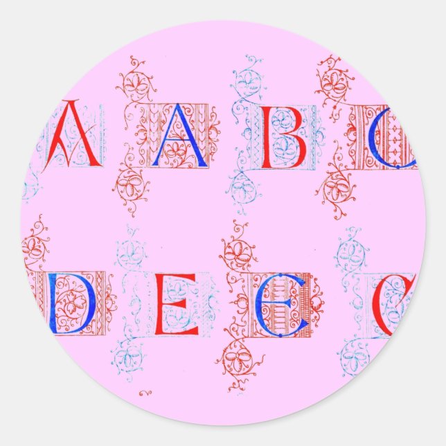 Rond Sticker Alphabet (Devant)