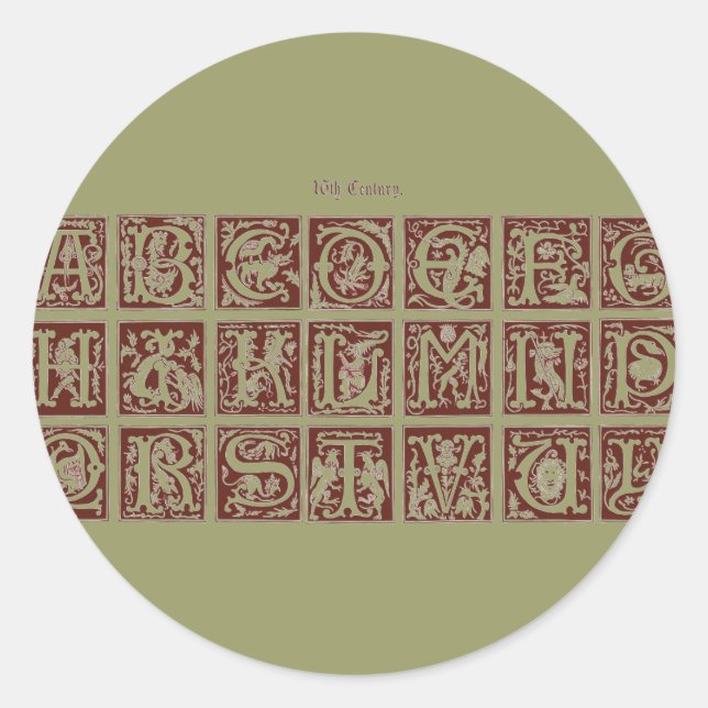 Rond Sticker Alphabet (Devant)