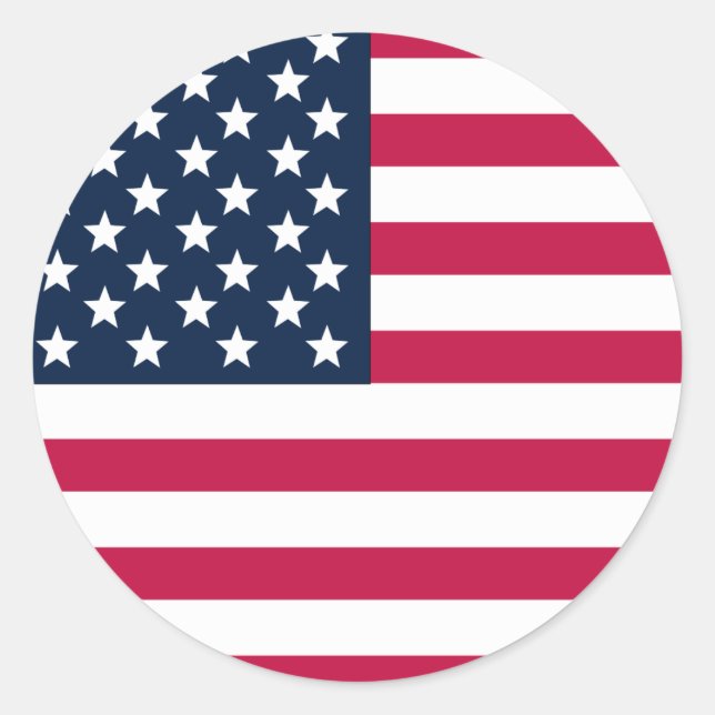 Rond Sticker American Flag Round (Devant)