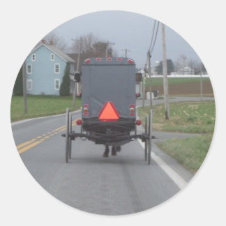 Rond Sticker Amish Buggy