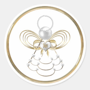 Rond Sticker Ange de Noël