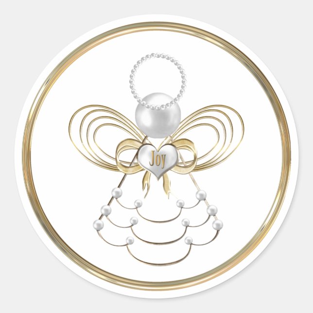 Rond Sticker Ange de Noël (Devant)