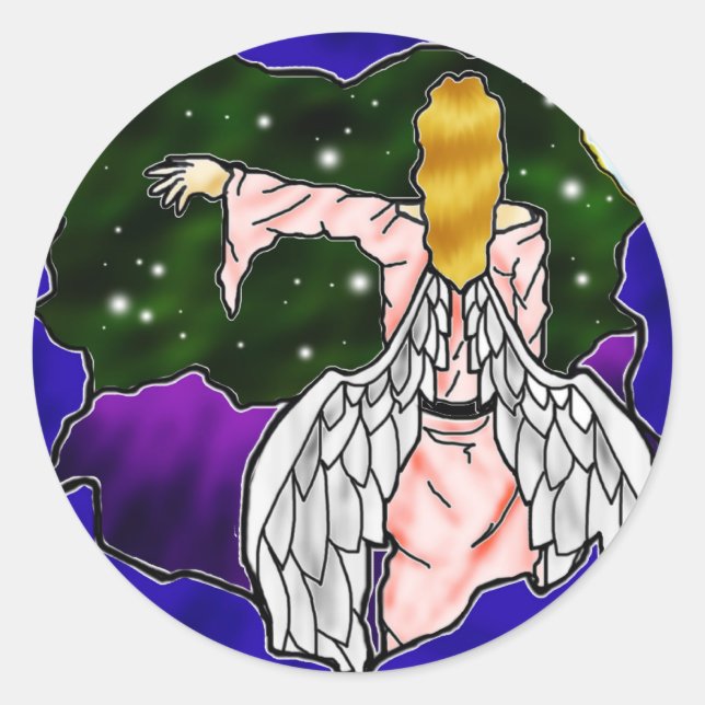 Rond Sticker Angel en verre tendu (Devant)