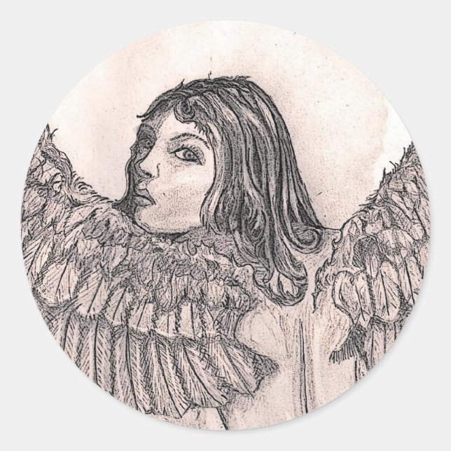 Rond Sticker "Angels Attention"/Sceau d'enveloppe (Devant)