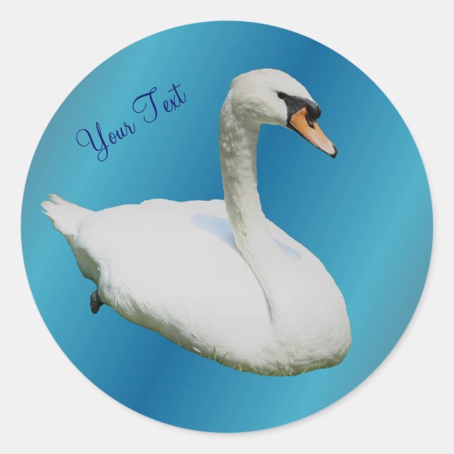 Rond Sticker animal de cygne blanc de regal (Devant)