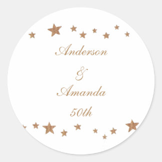 Rond Sticker Anniversaire Personnalisé Des Étoiles D'Or