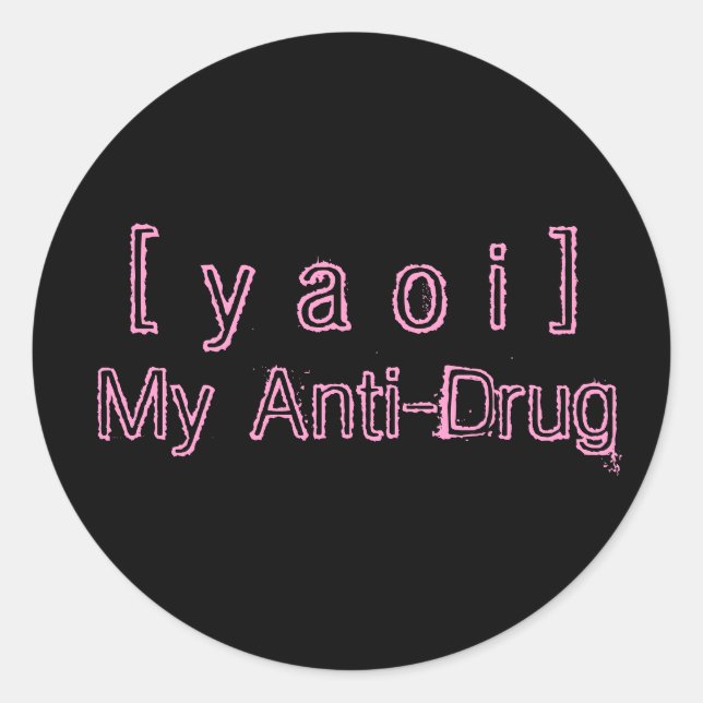 Rond Sticker anti-drogue Yaoi (Devant)