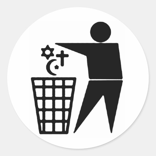 Rond Sticker anti-religion (Devant)