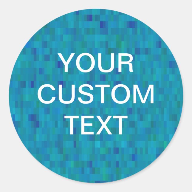 Rond Sticker aqua tuiles motif moderne (Devant)