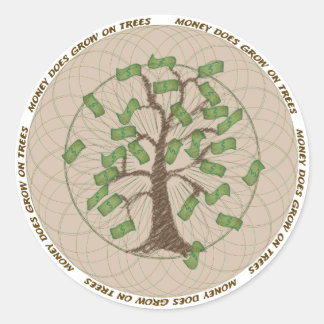 Rond Sticker Arbre Argent