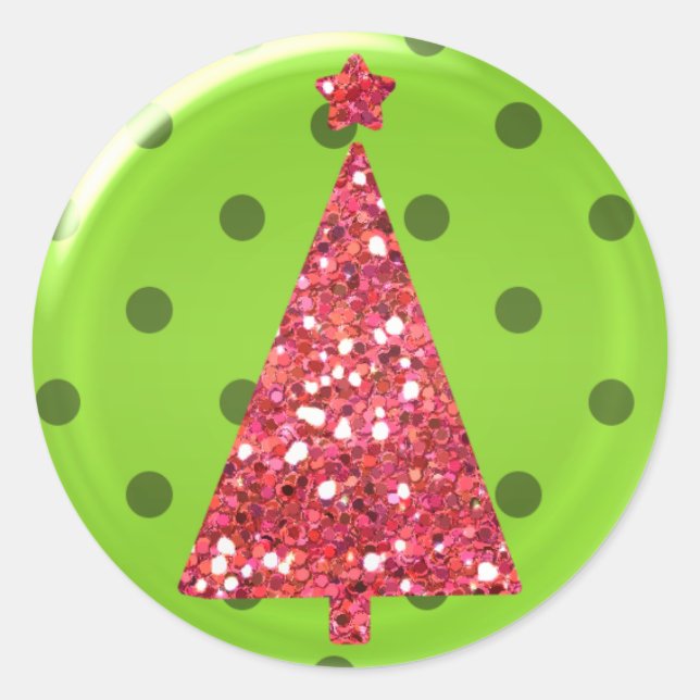 Rond Sticker Arbre de Noël (Devant)