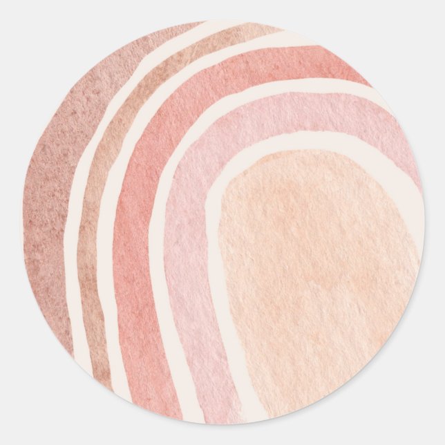 Rond Sticker arc-en-ciel à aquarelle ronde (Devant)