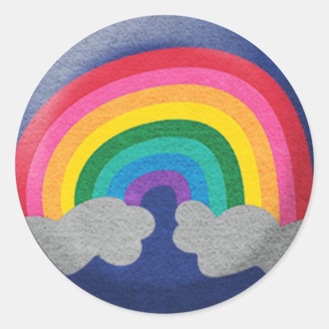 Rond Sticker arc-en-ciel brillant (Devant)