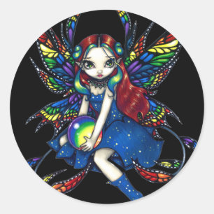 Rond Sticker "Arc-en-ciel de minuit"