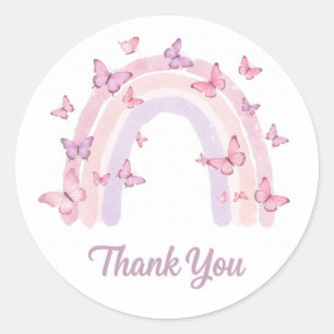 Rond sticker arc-en-ciel Merci