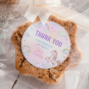 Rond Sticker Arc-en-ciel Unicorn Anniversaire Classic