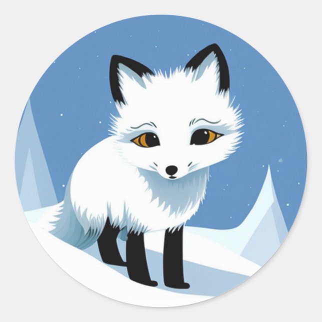 Rond Sticker Arctic Fox (Devant)