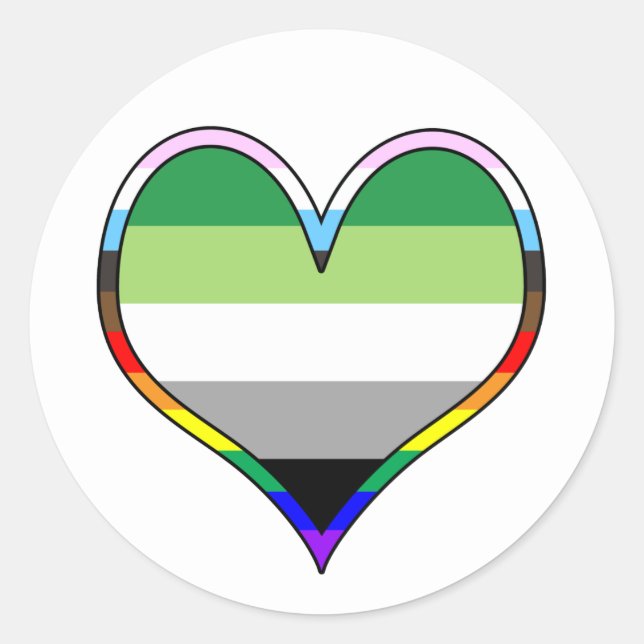 Rond Sticker Aro Pride Heart Classic Round (Devant)