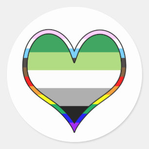 Rond Sticker Aro Pride Heart Classic Round