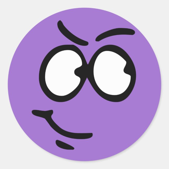 Rond Sticker Arrière - plan personnalisable Emoticon (Devant)