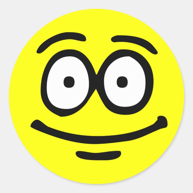 Rond Sticker Arrière - plan personnalisable Emoticon (Devant)