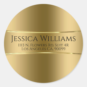 Rond Sticker Arrondi Gold Classic