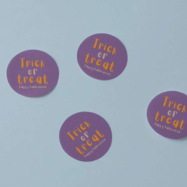 Rond Sticker Arrondi Halloween Classique Ou Treat (Créateur téléchargé)