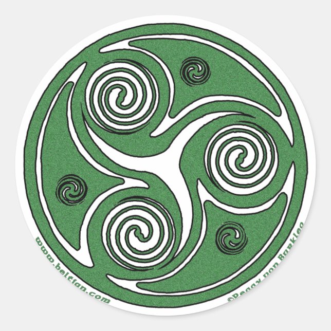 Rond Sticker Art Celtique, Triskelion Design #1 (Devant)