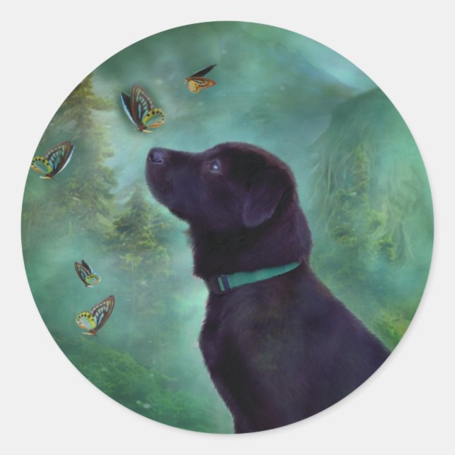 Rond Sticker Art Young Lab & Buttys (Devant)
