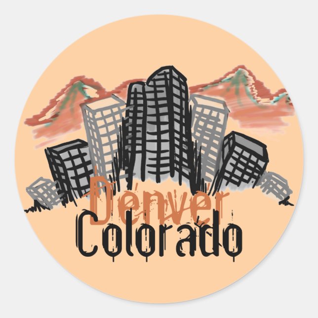 Rond sticker artistique Denver Colorado (Devant)