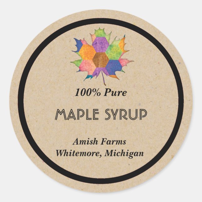 Rond Sticker au sirop d'érable maison (Devant)