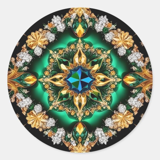 Rond Sticker aux couleurs brésiliennes (Devant)